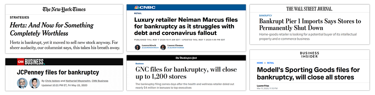 Retail Bankruptcies 2020