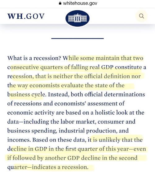 White house recession
