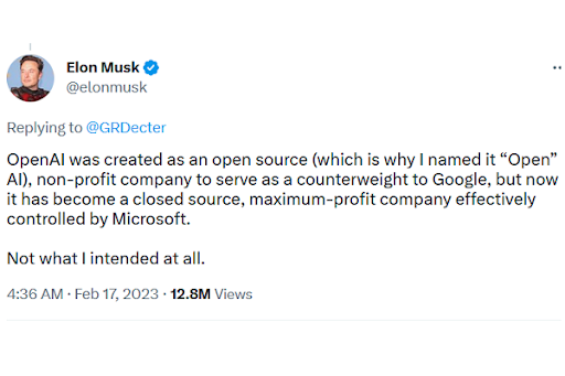 Elon OpenAI tweet