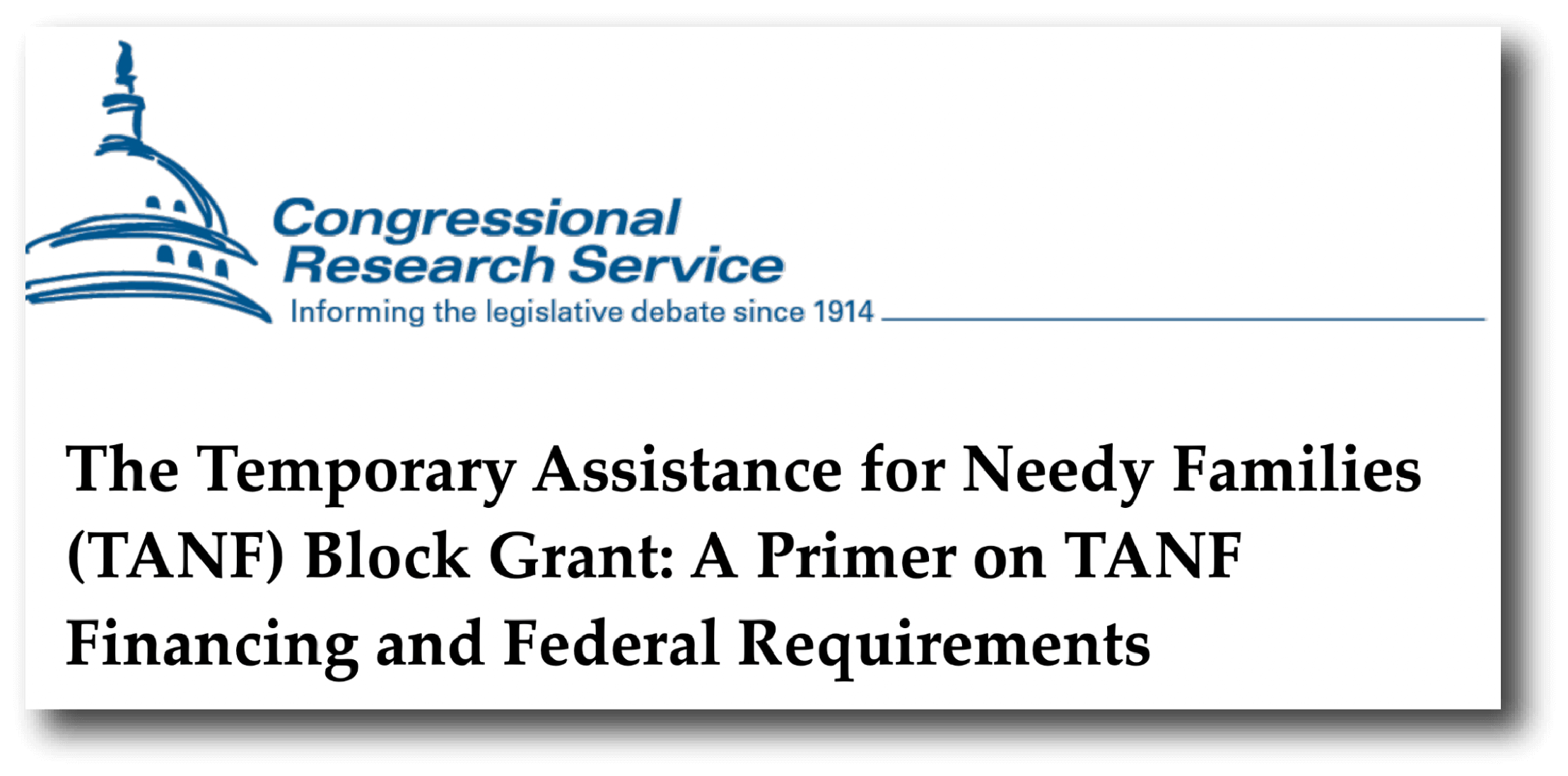 TWA Congressional Research Service Headline 14