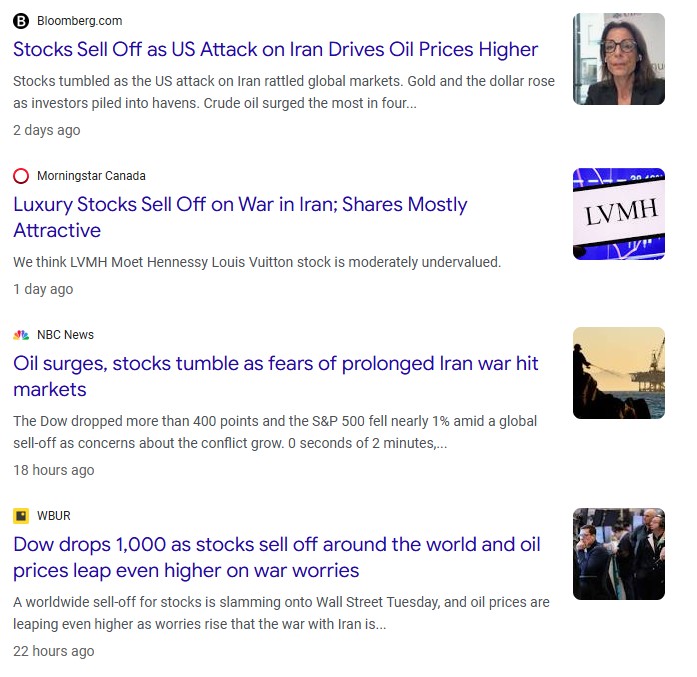 stocks sell off iran